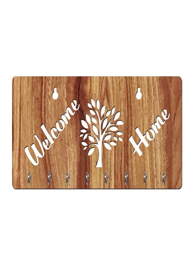 Freny Exim Welcome Home Wooden Key Holder with Face Mask Hanging with 8 Hook - Beige 027 - Image 4
